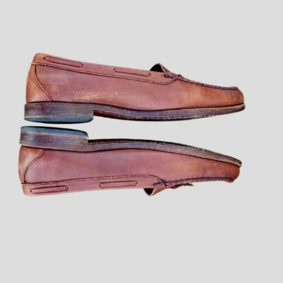 Allen Edmonds Naple Brown Leather Tassel Slip On Dress Casual Loafer Shoe Men 13 - Picture 8 of 10